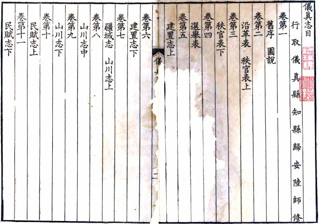 康熙仪真志 22卷 陆师纂修 康熙57年刻本 PDF下载
