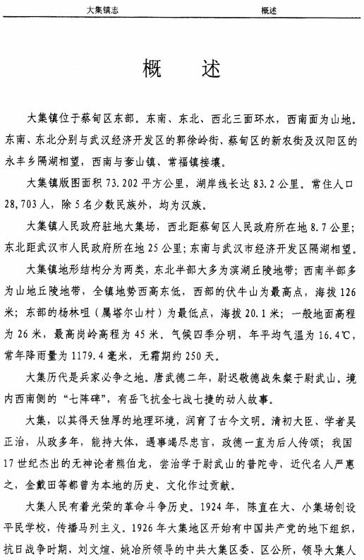 蔡甸区大集镇志 PDF下载