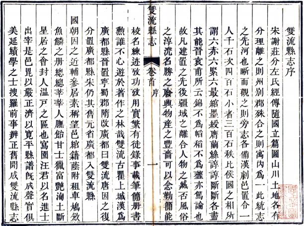嘉庆双流县志 四卷 汪士侃纂修 嘉庆十九年刻本 PDF下载