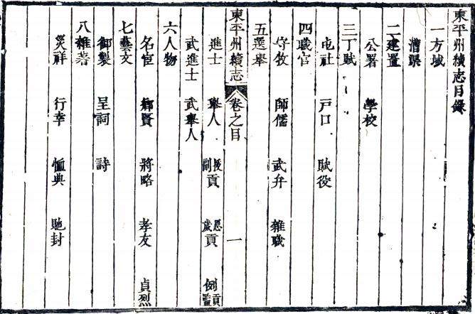 康熙东平州续志 8卷 康熙59年刻本 PDF下载