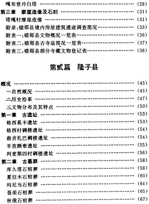 西藏文物局：错那 隆子 加查 曲松县文物志 1993版 PDF下载