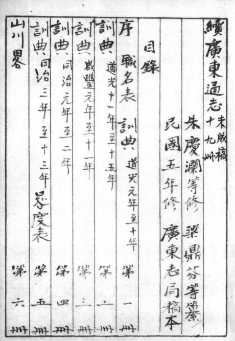 民国续广东通志未成稿不分卷 朱庆澜修 梁鼎芬纂 民国五年修 PDF下载